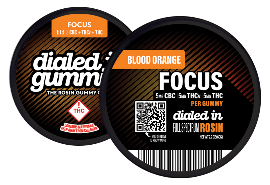 Dialed In... Focus 1:1:1 CBC+THCv+THC Rosin Gummies
