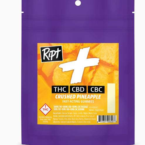Ript+ - Crushed Pineapple Gummies 1:1:1