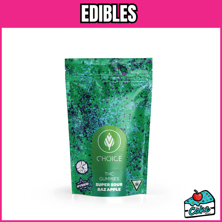 CHOICE 200MG GUMMIES - SUPER SOUR RAZ APPLE