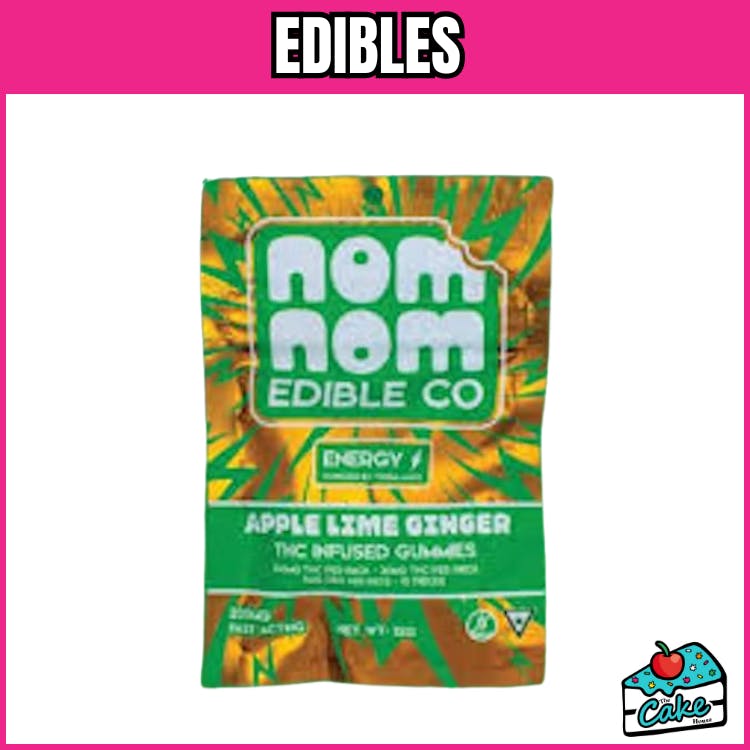 NOM NOM 200MG LIVE RESIN GUMMIES 10 PACK- APPLE LIME GINGER ENERGY cannabis product