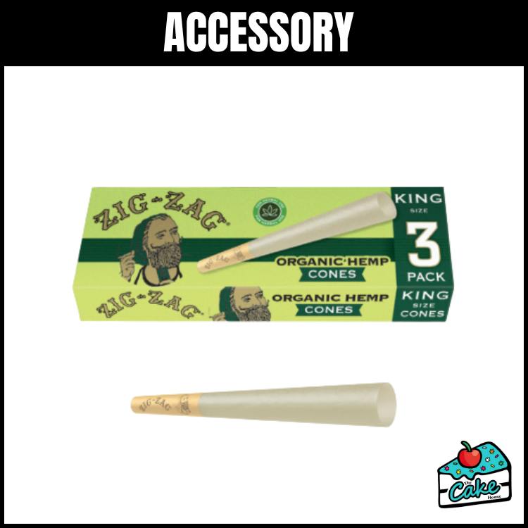 Zig Zag King Size Organic Hemp - 3pk Cones