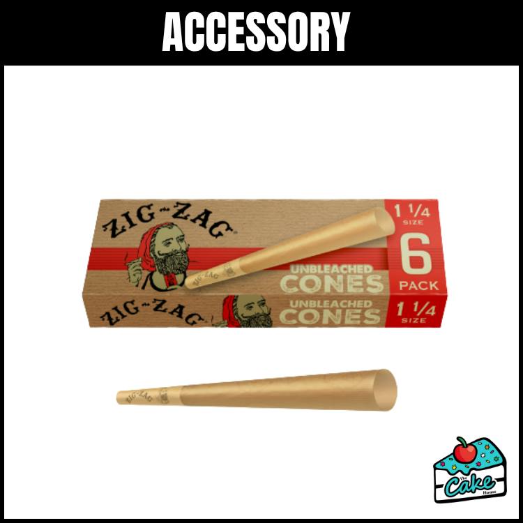Zig Zag 1 1/4 Unbleached - 6pk Cones