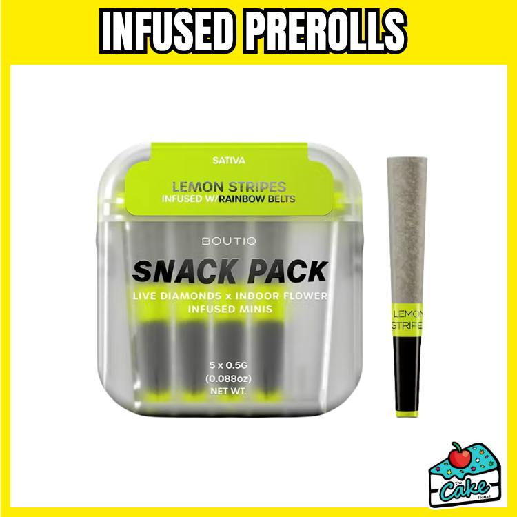 Boutiq Infused Pre Roll Snack Pack 2.5g 5 pack - Lemon Stripes