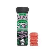 Watermelon 'Ice Cream Cake' Live Rosin Gummies | 100mg | 10ct | 10mg/ea by Lost Farm