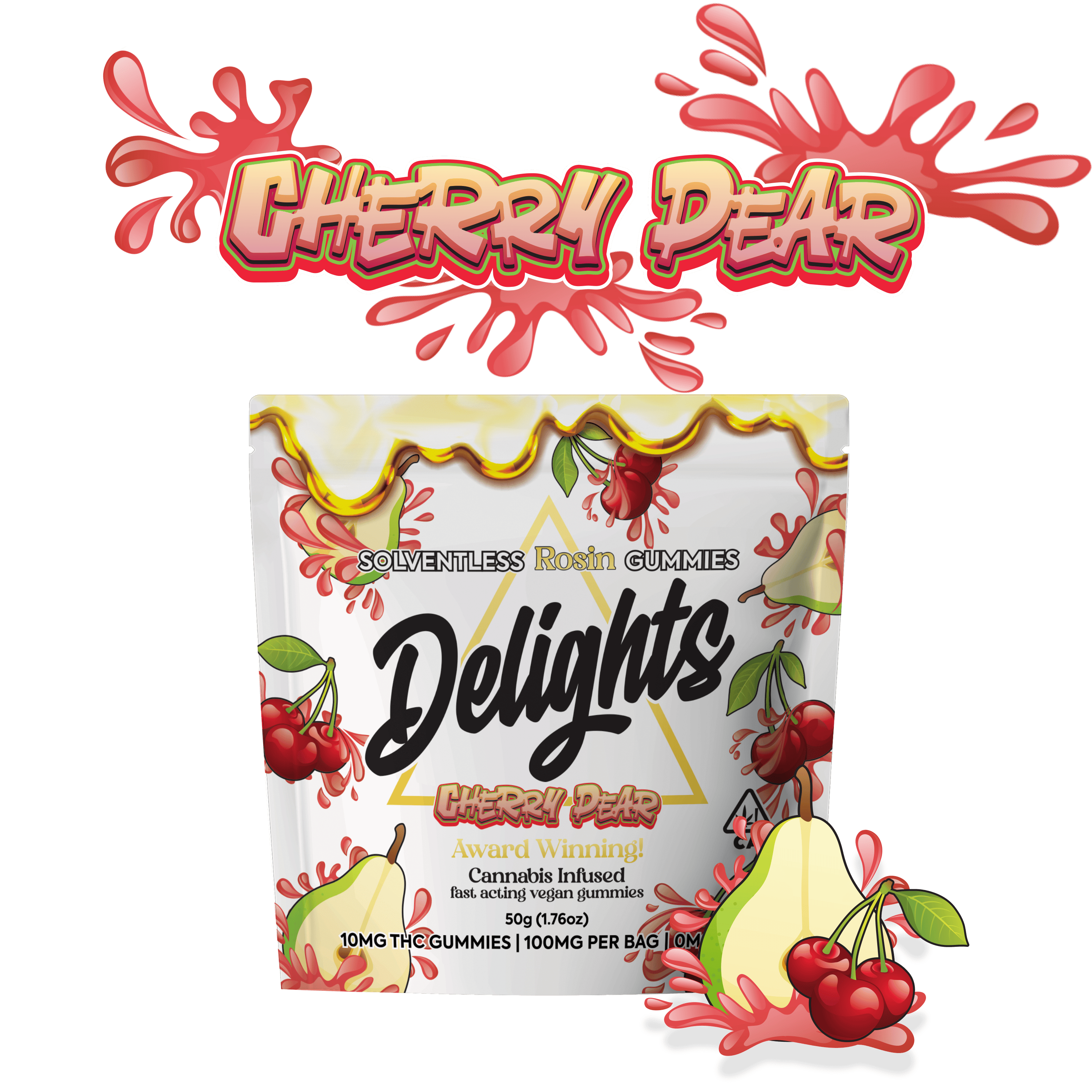 Cherry Pear Rosin Gummies - 100 mg - 10 Pack