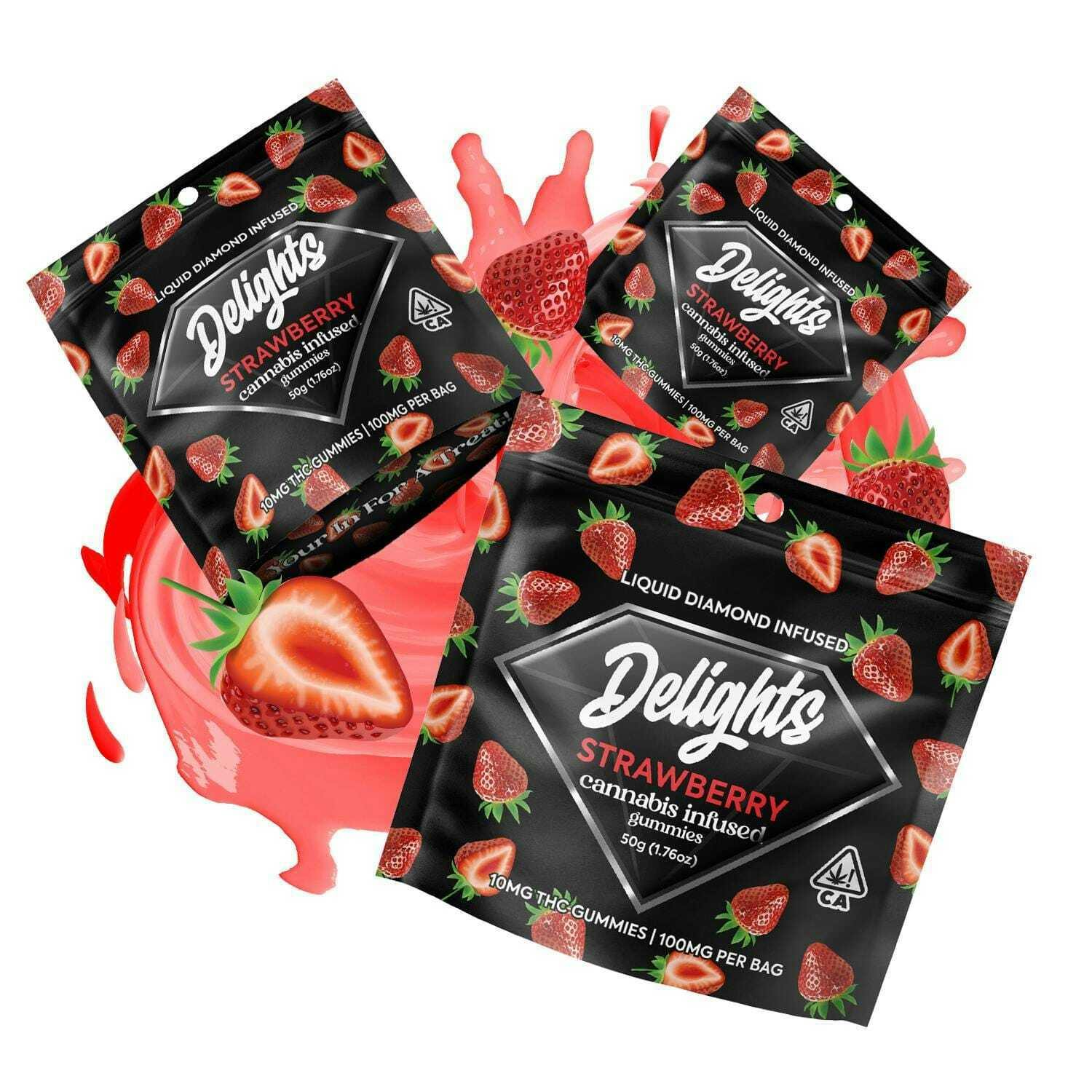 Strawberry Liquid Diamond Gummies - 100 mg - 10 Pack
