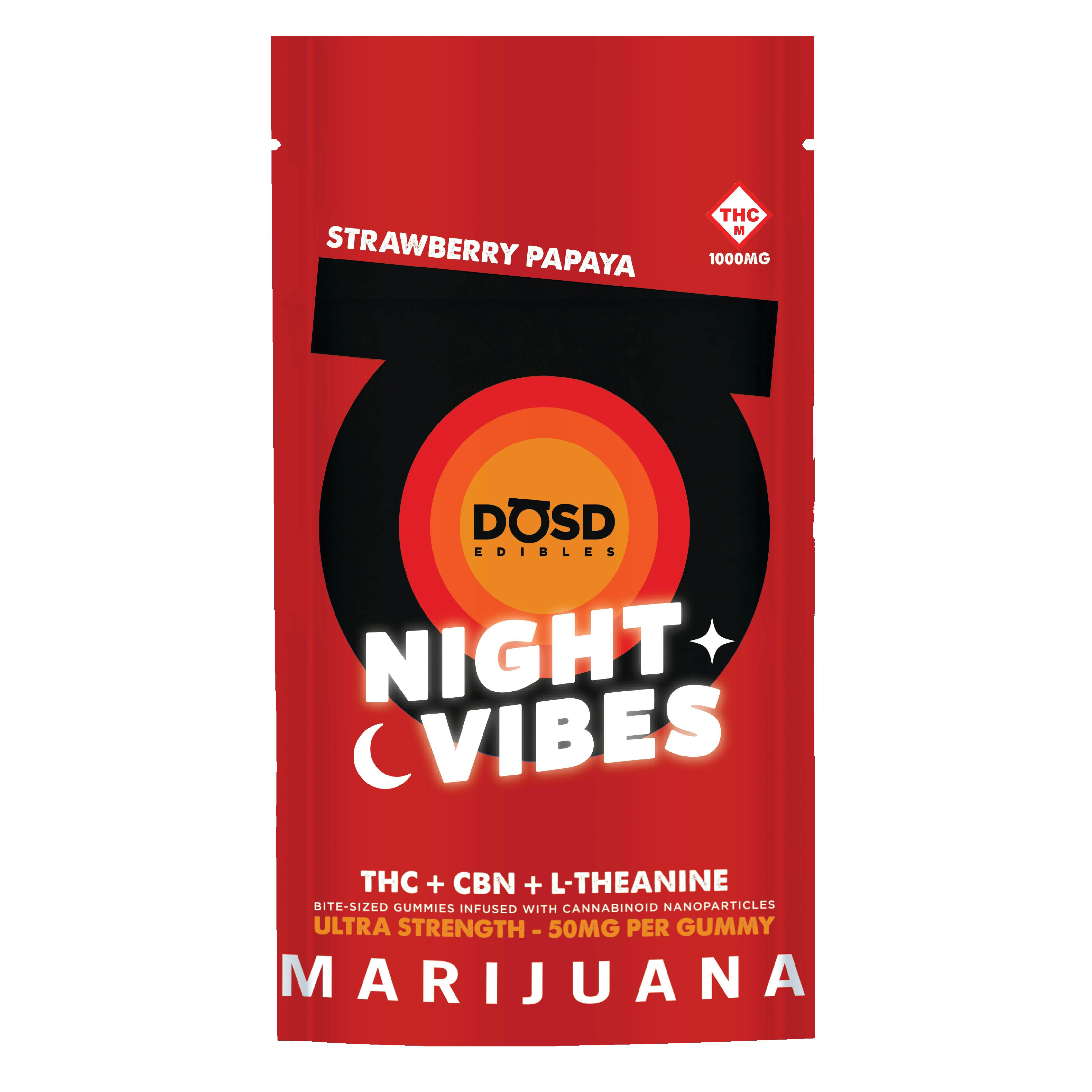 Gummies | DOSD Strawberry Papaya Night Vibes 5:1 THC:CBN 20pk