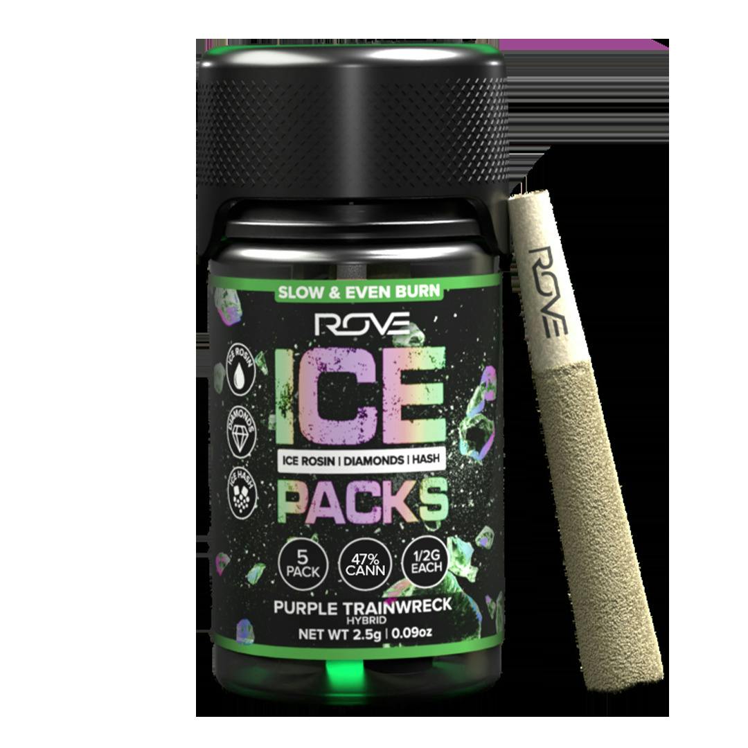 Infused Pre-Rolls 5pk | Rove Ice Pack Purple Trainwreck 0.5g ea.