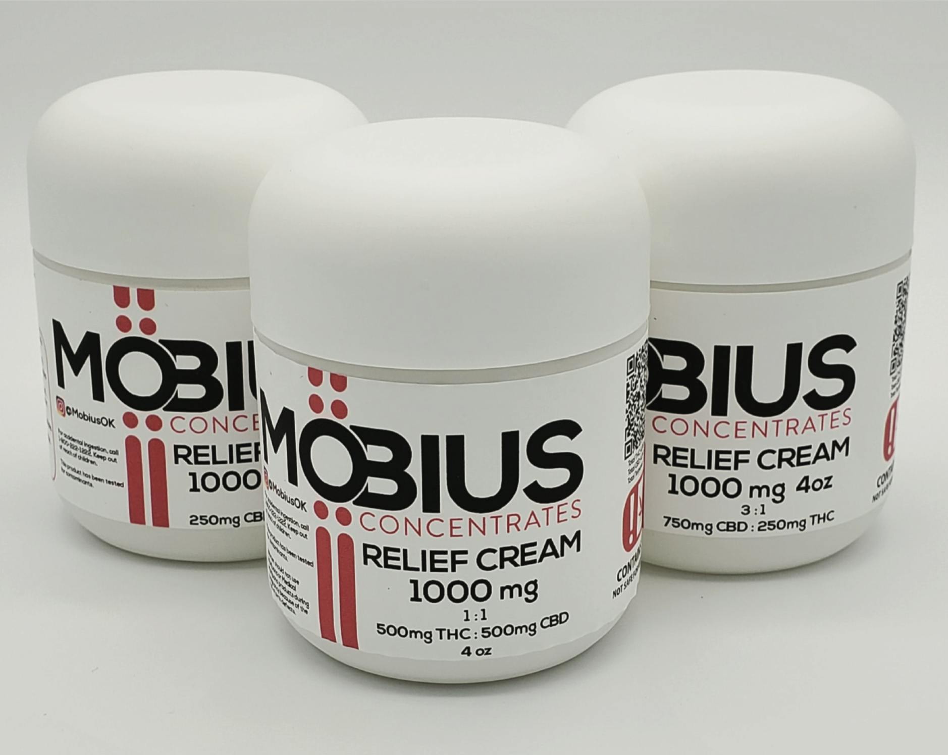 Mobius - Relief Cream - 1:1 (250MgTHC:250MgCBD) - 2oz