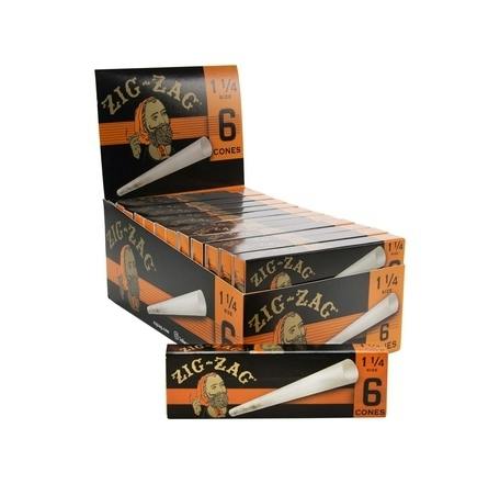 Zig Zag Ultra Thin Cones 1 1/4" 6 pk