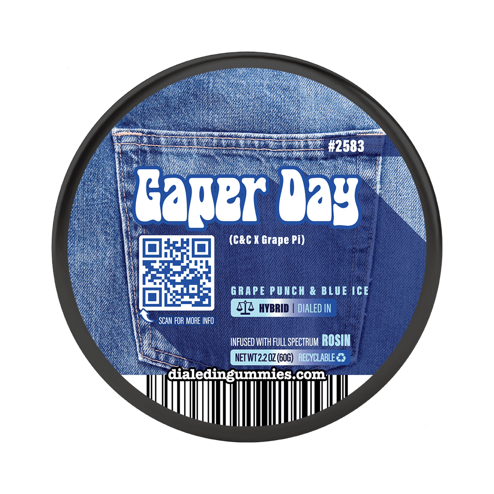 Dialed In...Gummies (H) Gaper Day Live Rosin Gummies 100mg