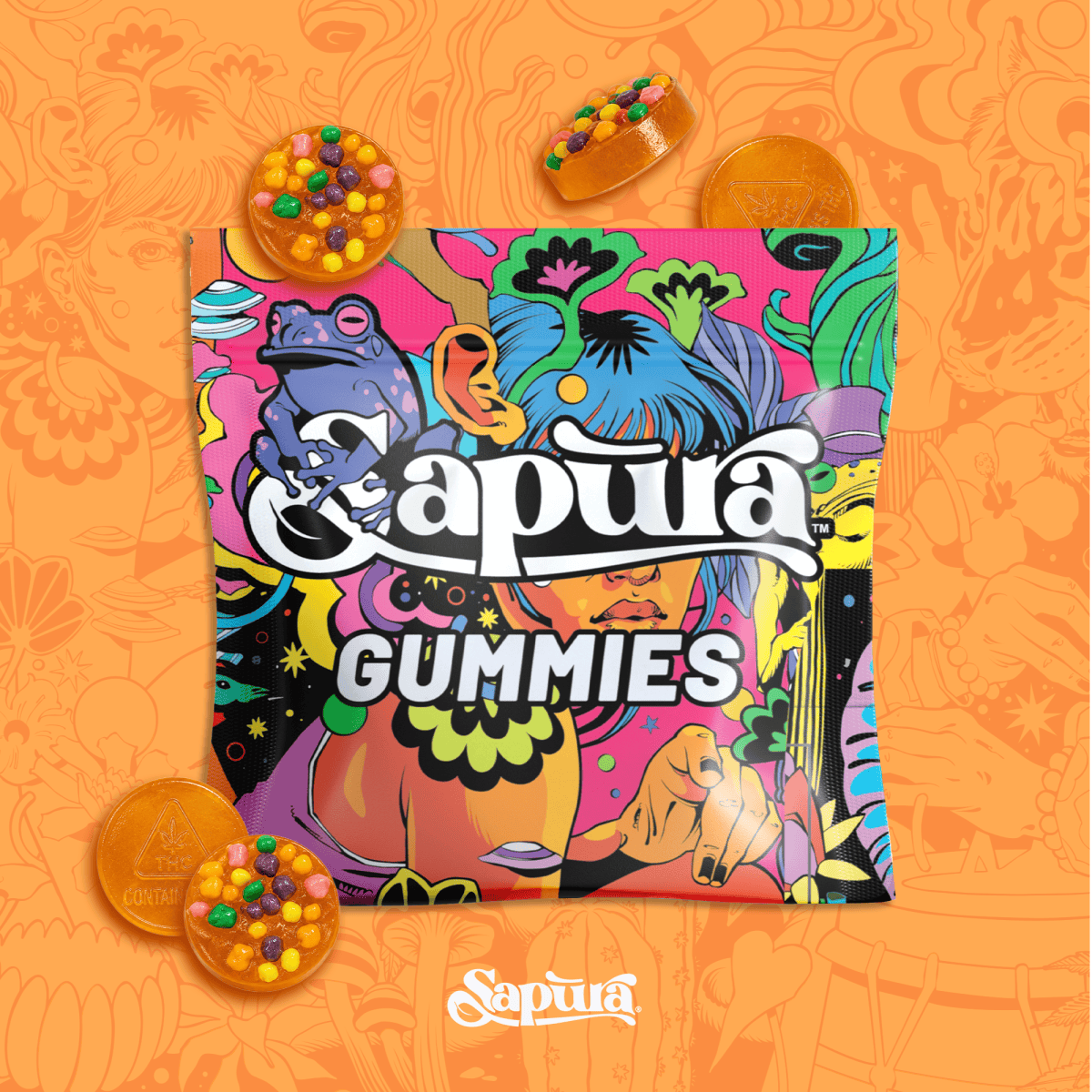 Orange Crunch Gummies | Sapura | at Elevated Roots Dispensary Abington