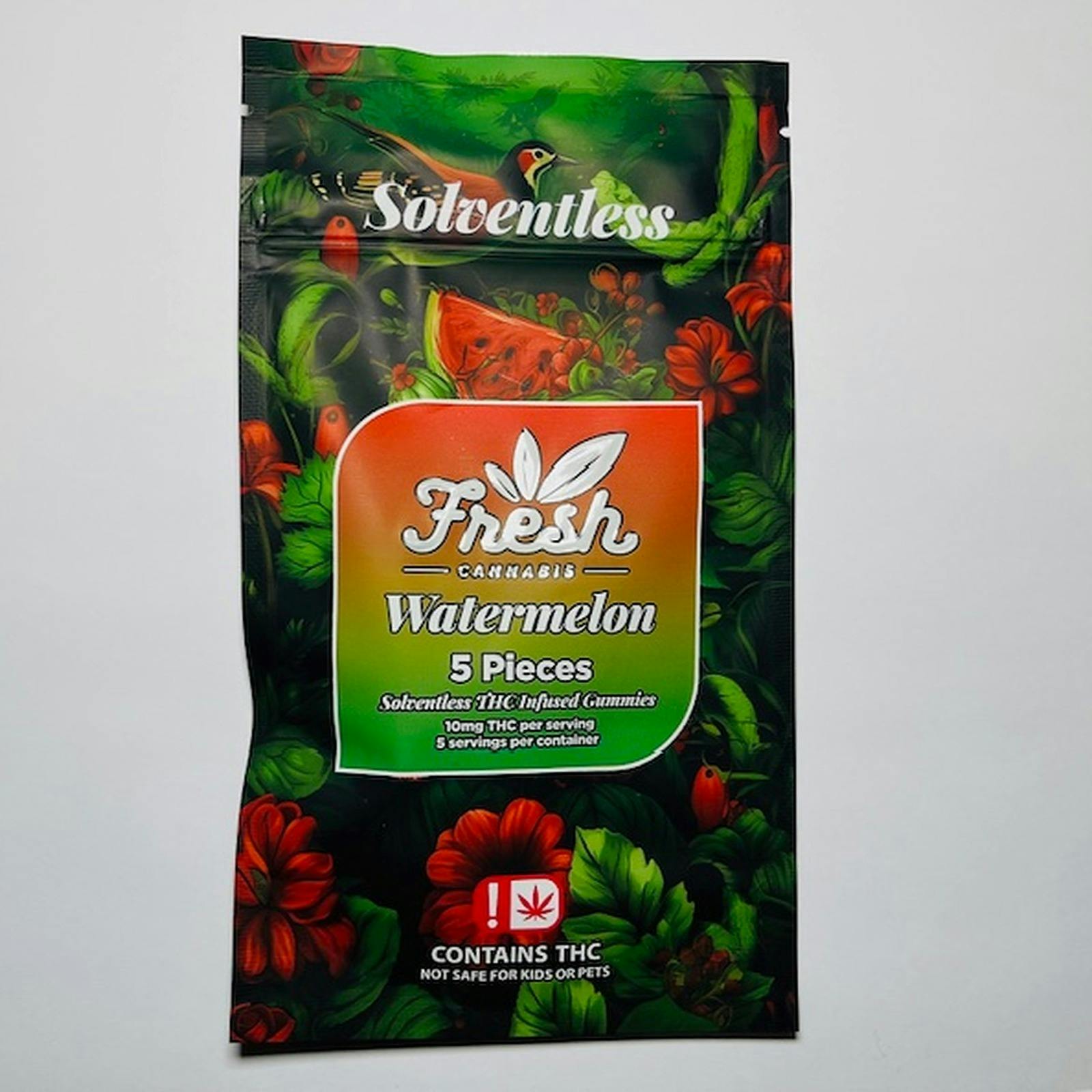 Solventless Gummies 5pk - Watermelon (50mg per pack)