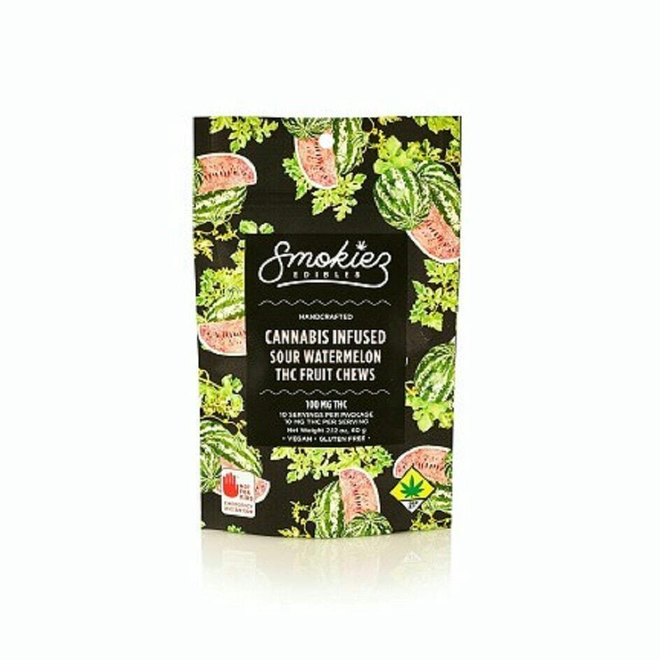 Smokiez Edibles - 100mg Fruit Chews - Sour Watermelon - 60 g