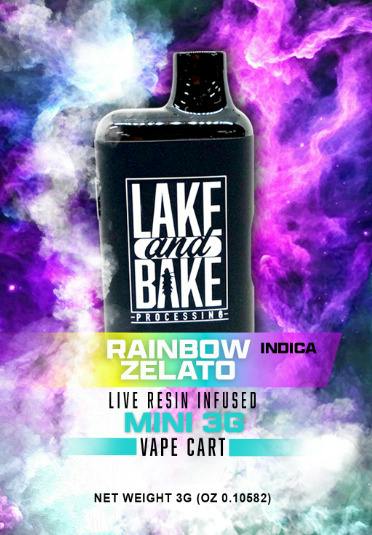 LAKE & BAKE LIVE RESIN RAINBOW ZELATO VAPE VAPE 3G - $35