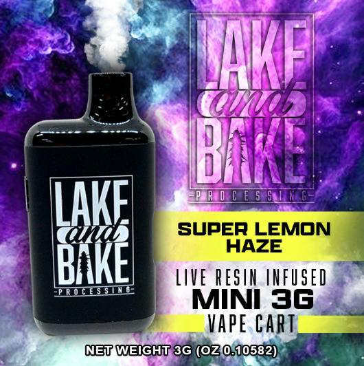 LAKE & BAKE LIVE RESIN SUPER LEMON HAZE VAPE 3G