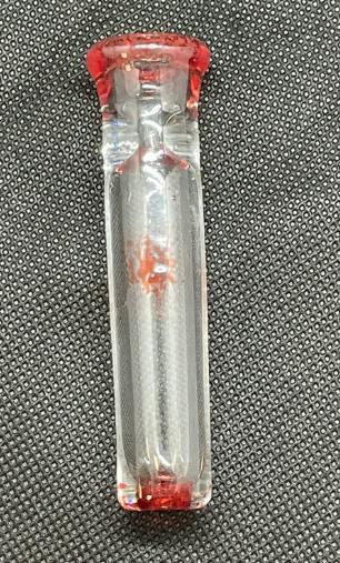 Tombstoned Glass - One Hitter / Chillum Pipe - Red Splatter