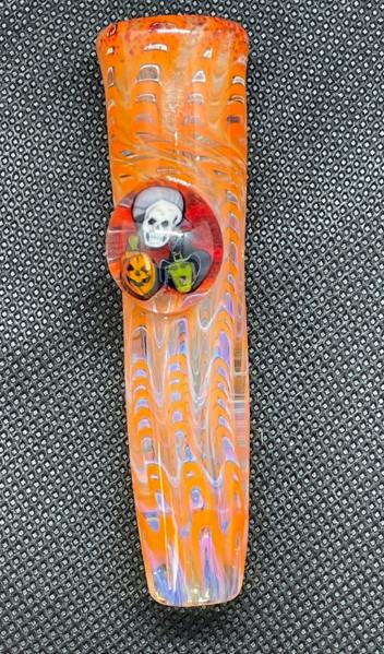 Tombstoned Glass - One Hitter / Chillum Pipe - Spooky Faces