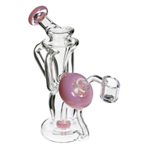 Plain Jane Glass - 6.5" Pink Donut Recycler Dab Rig