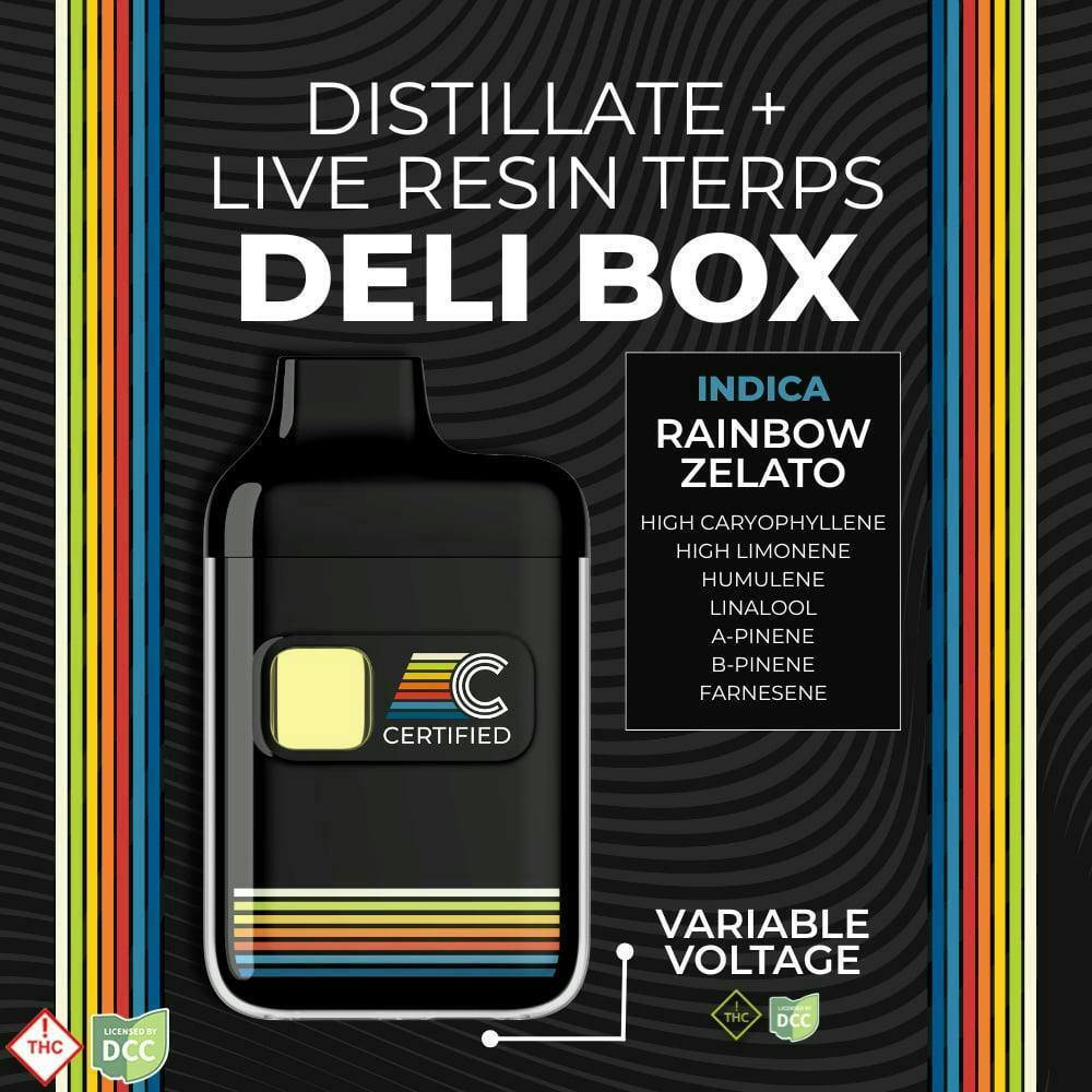 Rainbow Zelato Live Resin Terpenes DeliBox - 1g Disposable