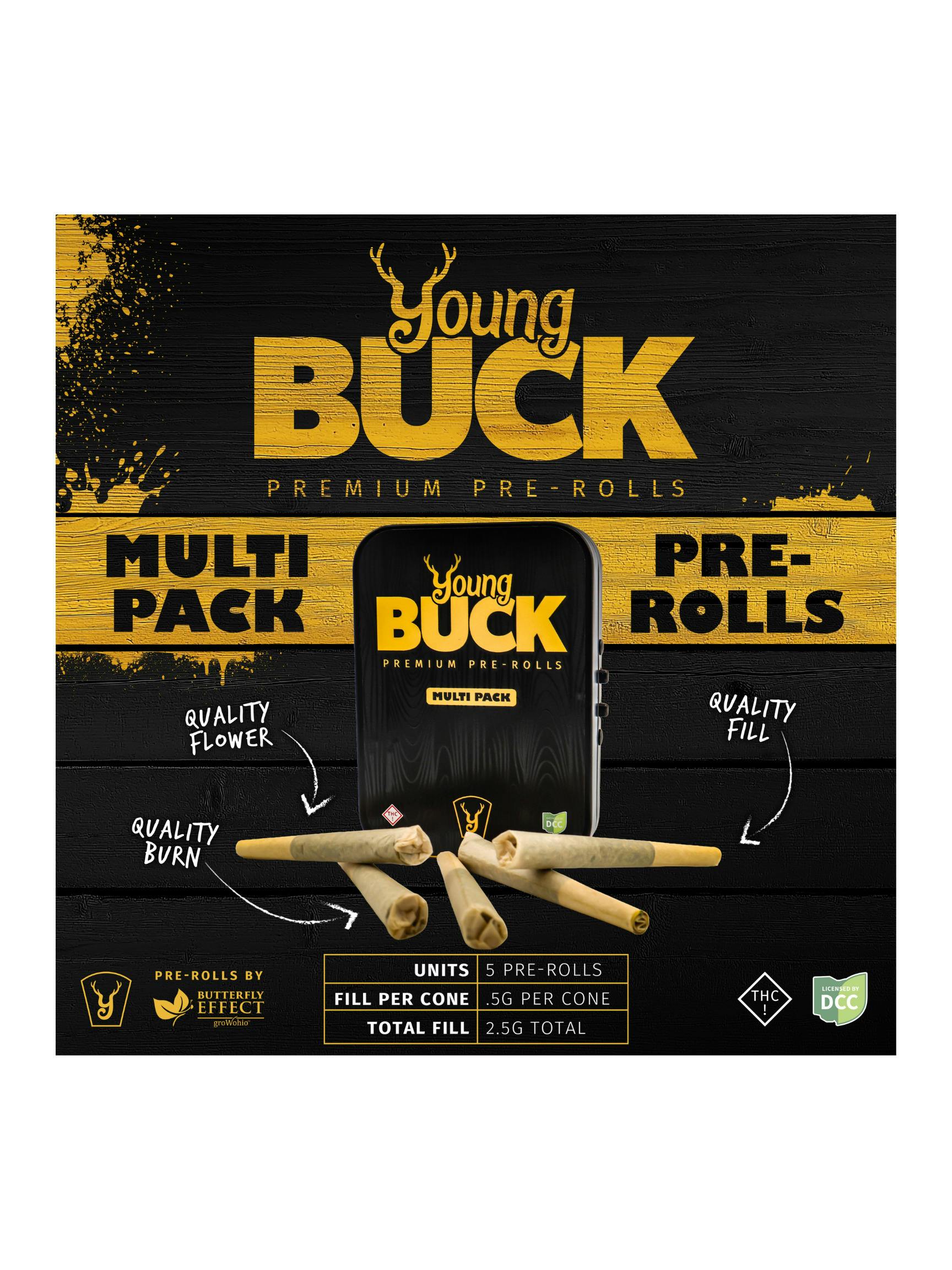 Young Buck GRMPZ - 2.5g 5pk Flower Pre-Rolls