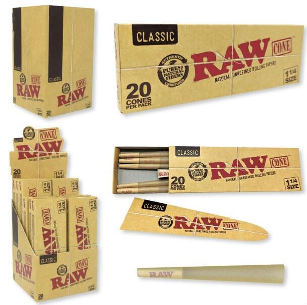 Raw Classic Pre-Roll Cone 1 1/4" 84mm/24mm - 20pk