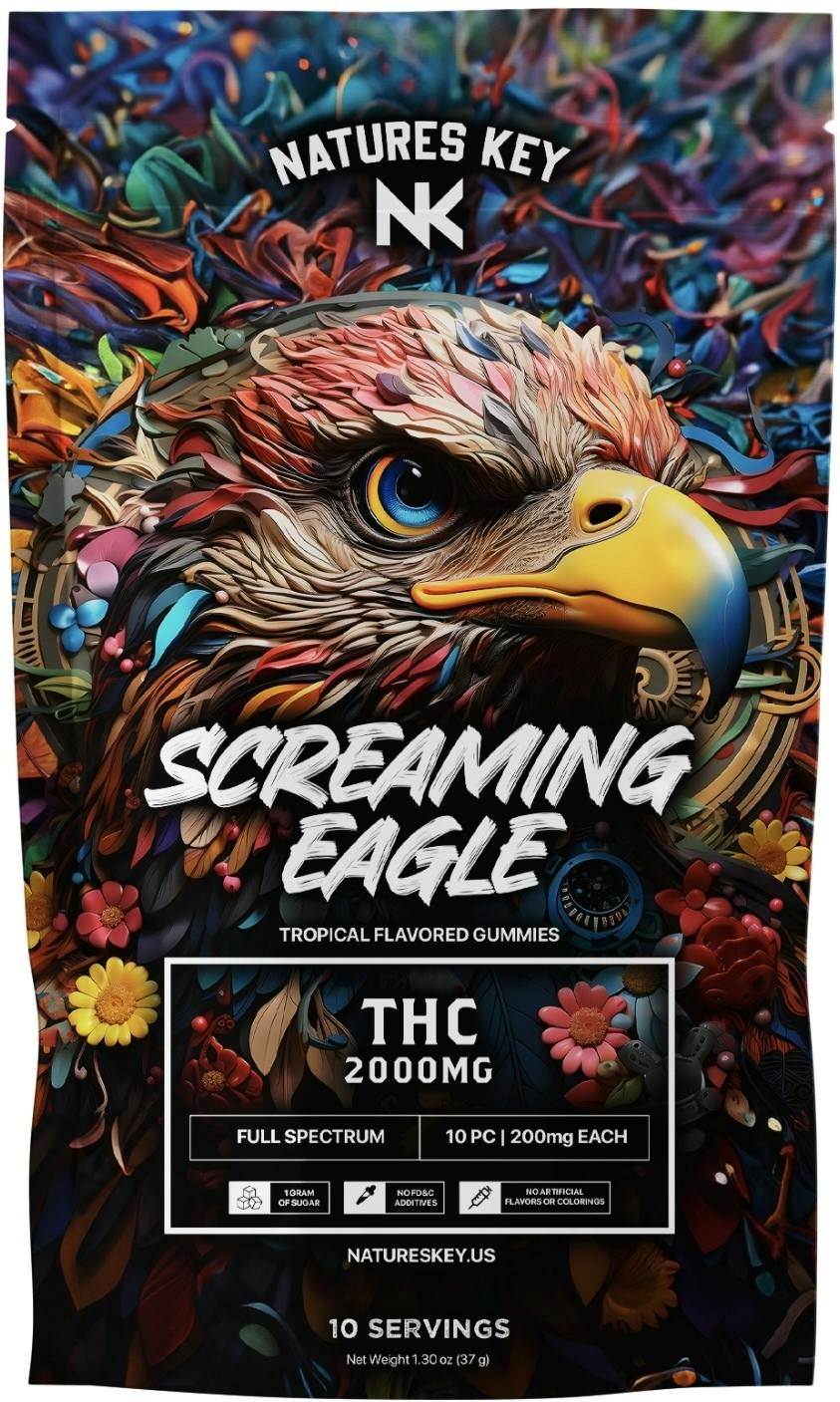 Natures Key | Screamin Eagle Gummies Tropical | 2000mg by Natures Key Edibles