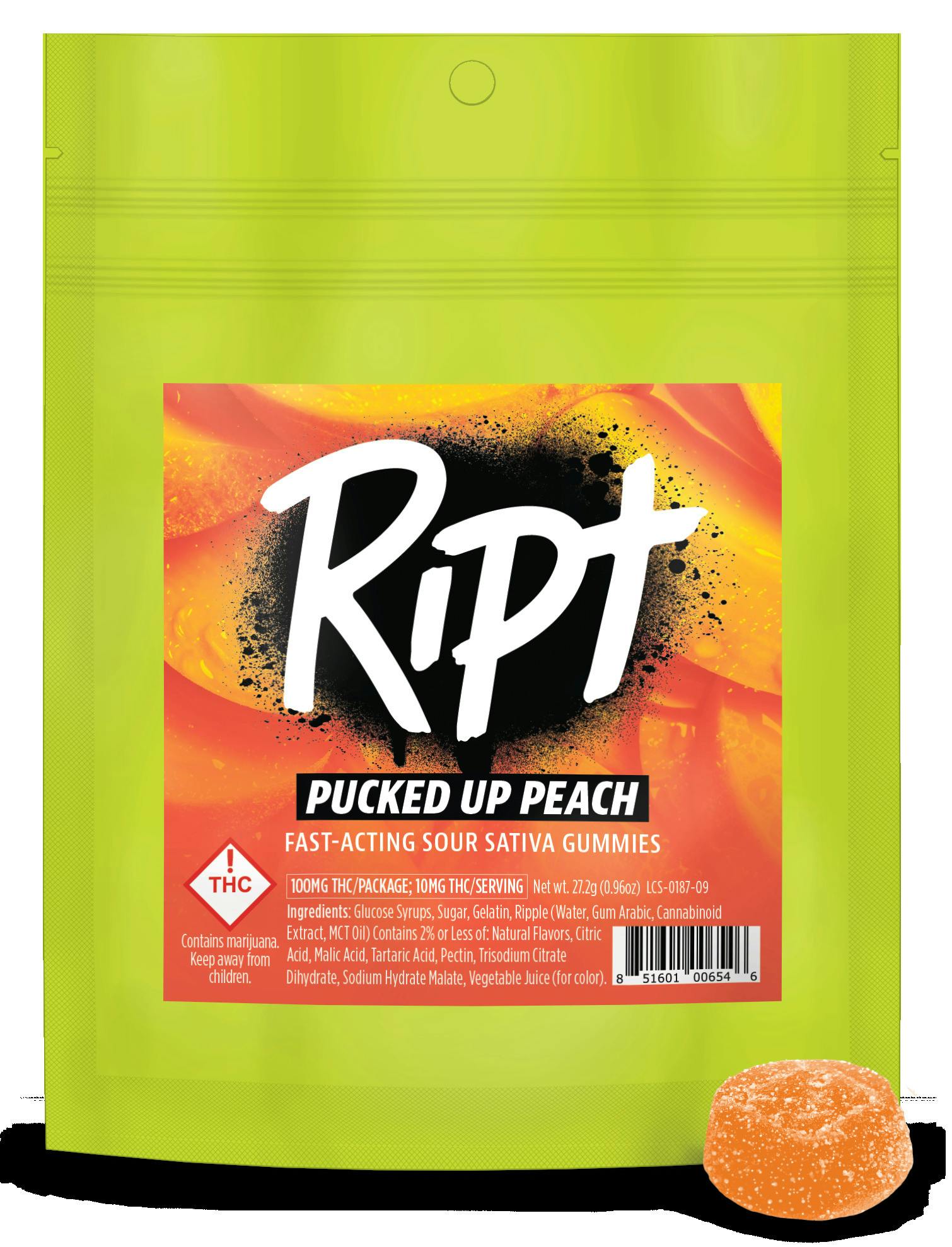 Ript - Gummies - Pucked Up Peach 100mg (S)