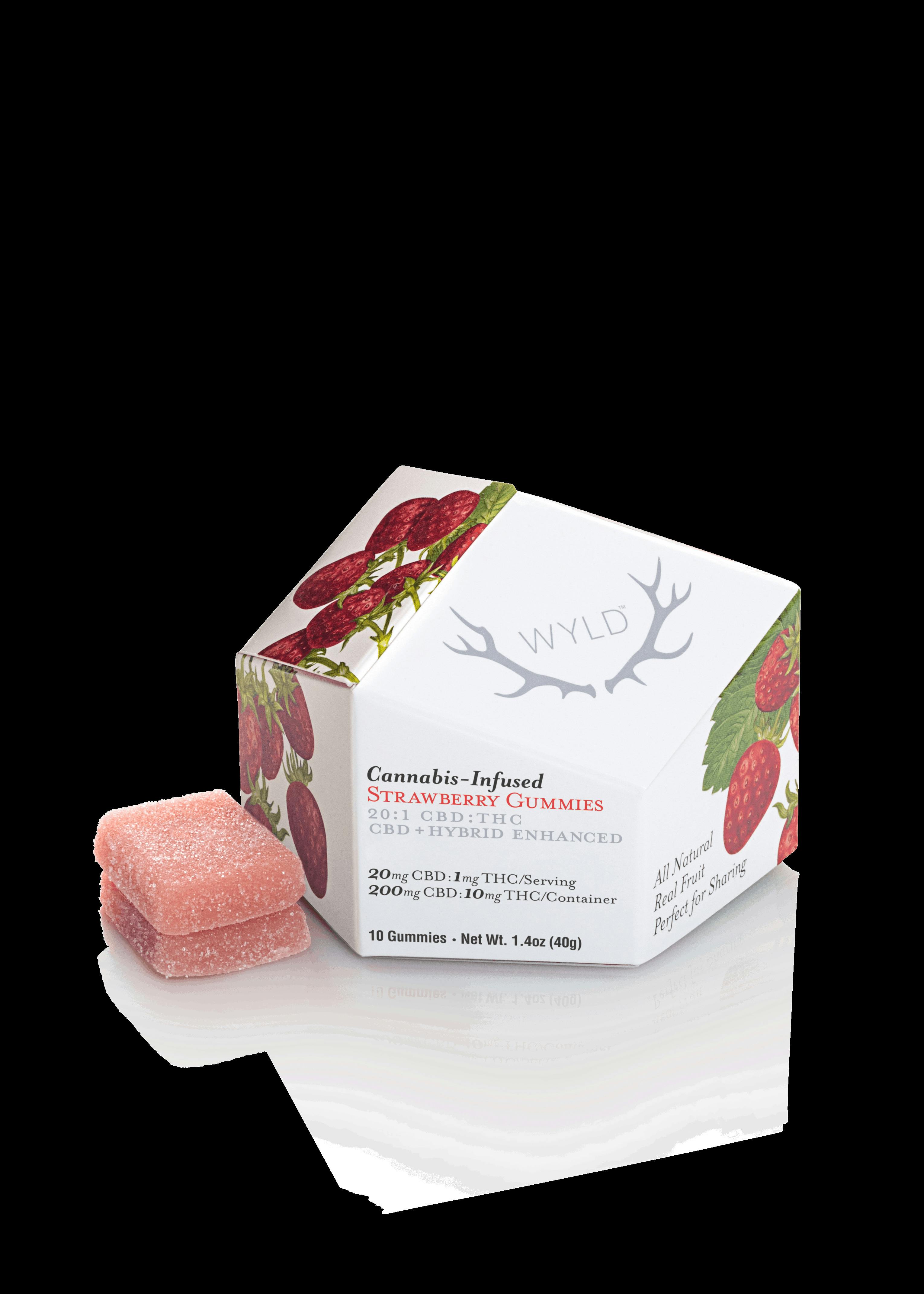 WYLD - Strawberry: Strawberry CBD:THC 20:1 - Gummies 10pk