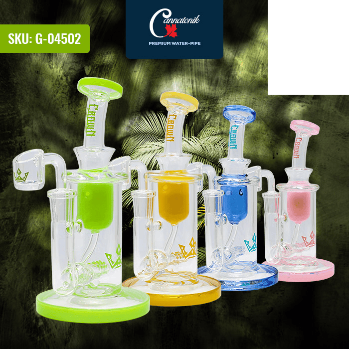 Crown Glass Bong and Dab Rig 6.5-7.5 inches