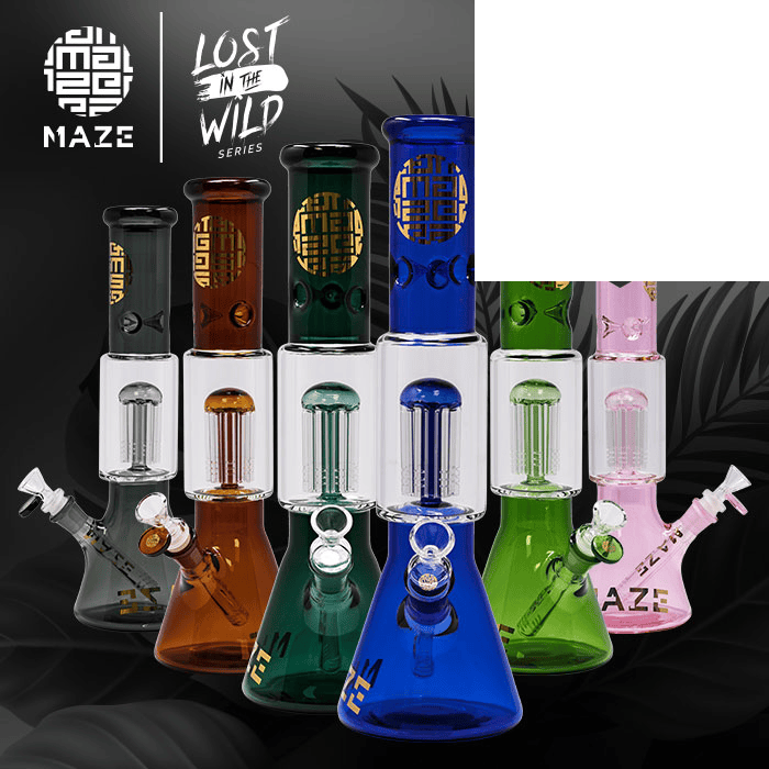 Lost in The Wild 12-14 inch Maze Glass Bong