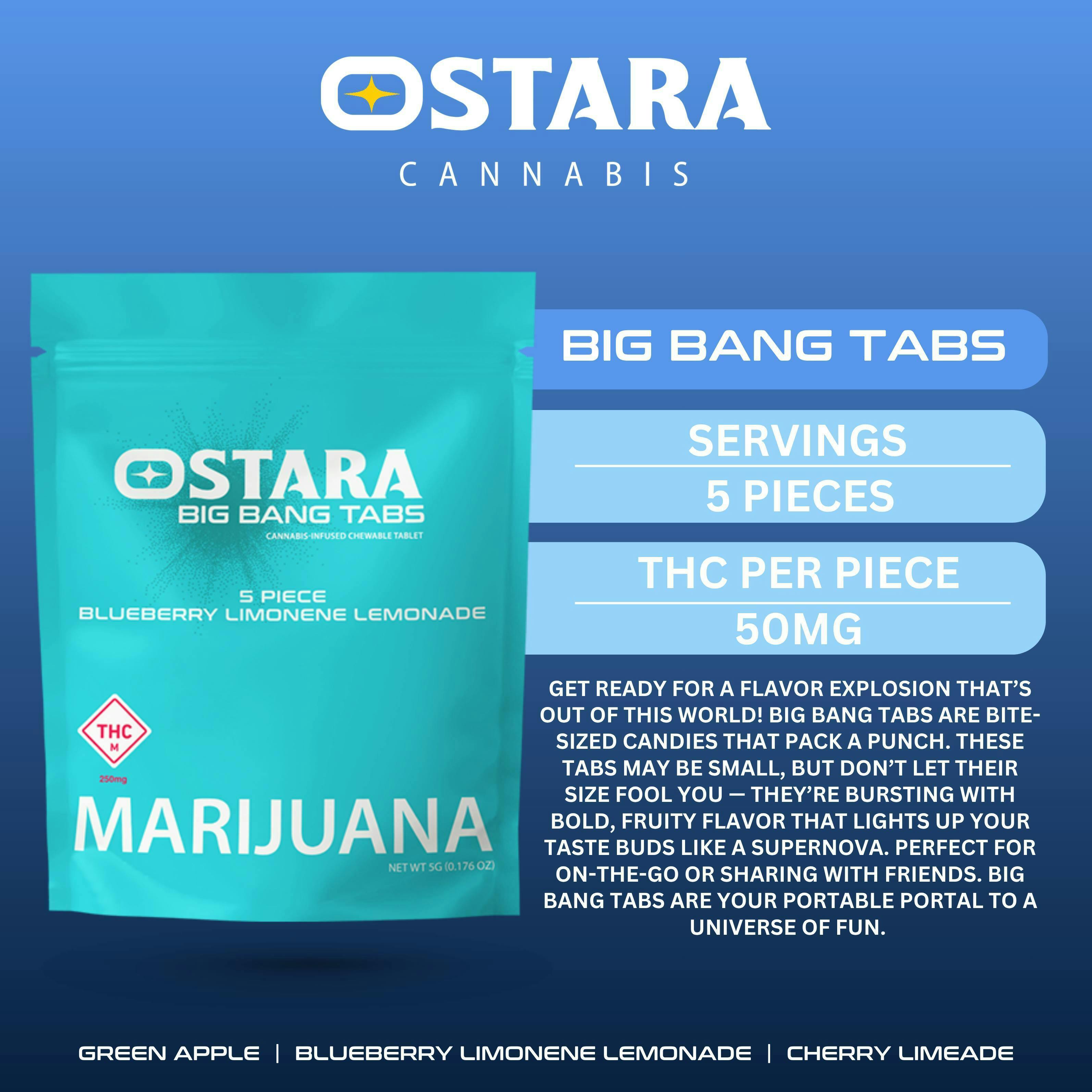 Ostara: Star Tabs | Blueberry Limonene| Big Bang | 250mg | 5pk