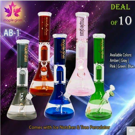 Maple Glass Tree Percolator Assorted Bongs