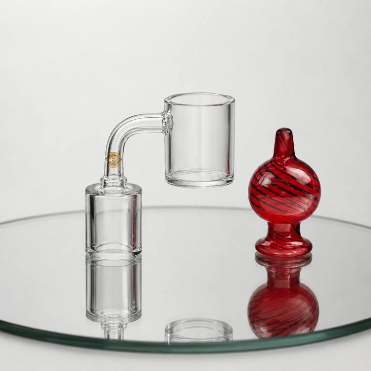 On Point Glass 25mm Female Angled Flat top Banger With Carb Cap