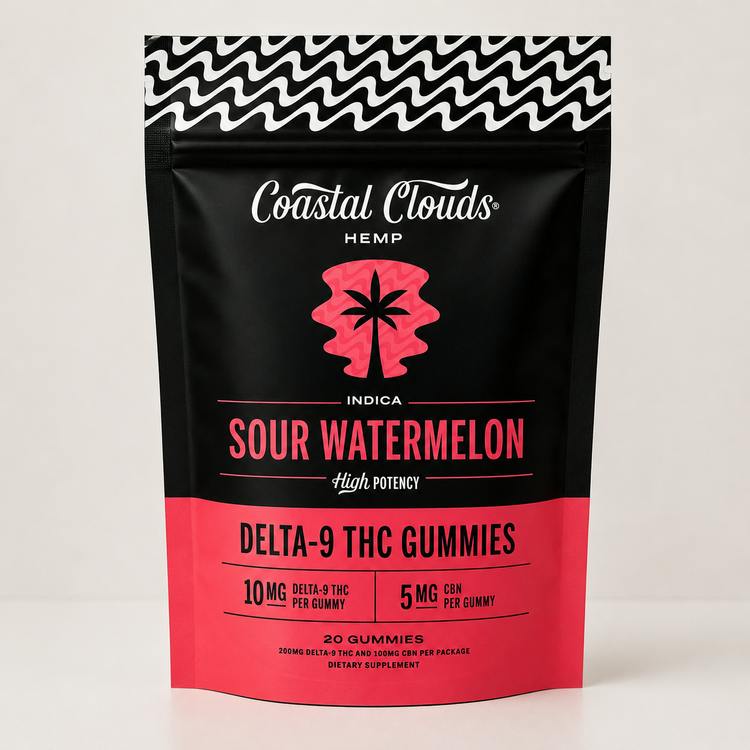 Coastal Clouds Non Med CBN Gummies - Sour Watermelon