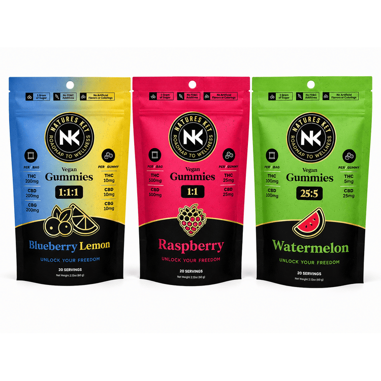 Nature's Key 25:5 Watermelon 100mg/500mg Gummies