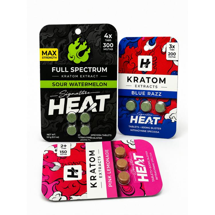 Straight Heat Max Strength Kratom Tablets 4pk Sour Watermelon