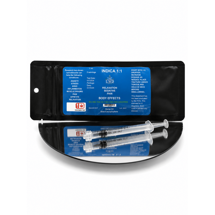 UWD 1:1 Indica Tincture 1ml Syringe