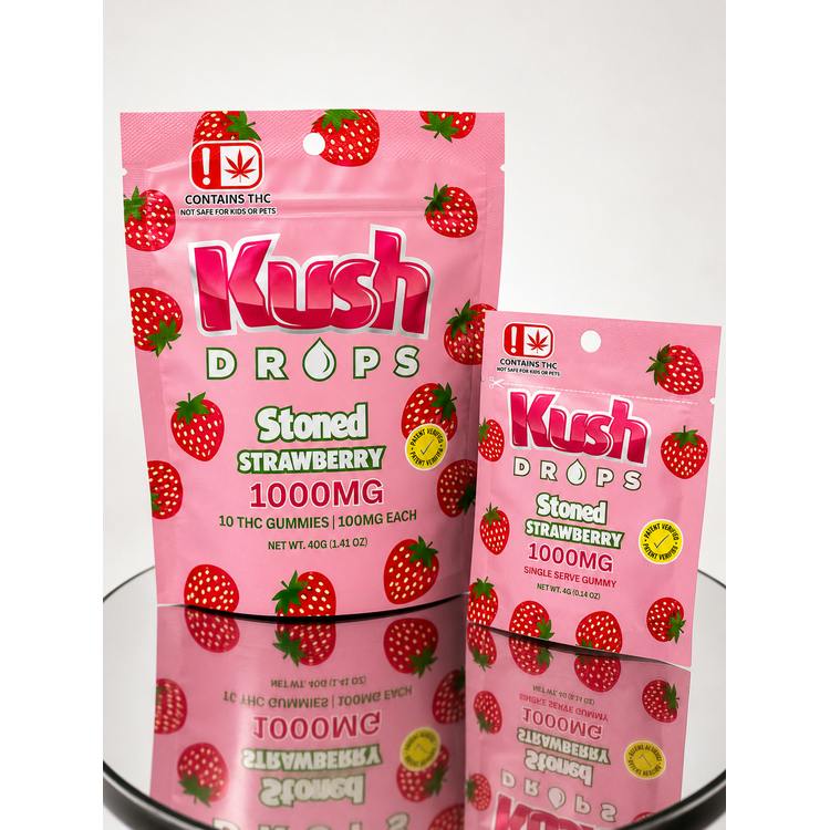 Kush Drops Stoned Strawberry Single Gummy 100mg