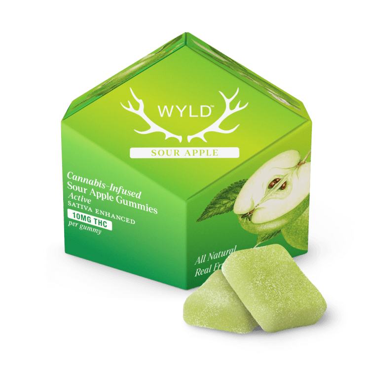 WYLD Sour Apple 1000mg Gummies
