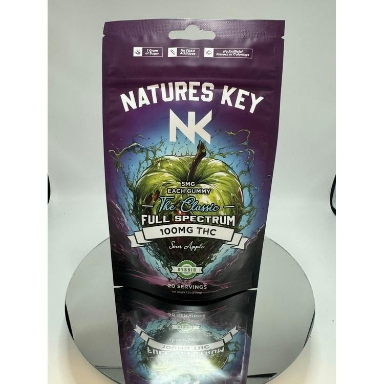 Nature's Key Sour Apple Gummy 100mg (5mg/piece)