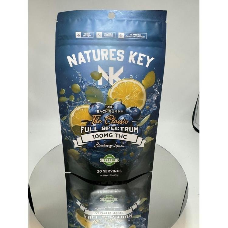 Nature's Key Blueberry Lemon 100mg Gummies (5mg/piece)