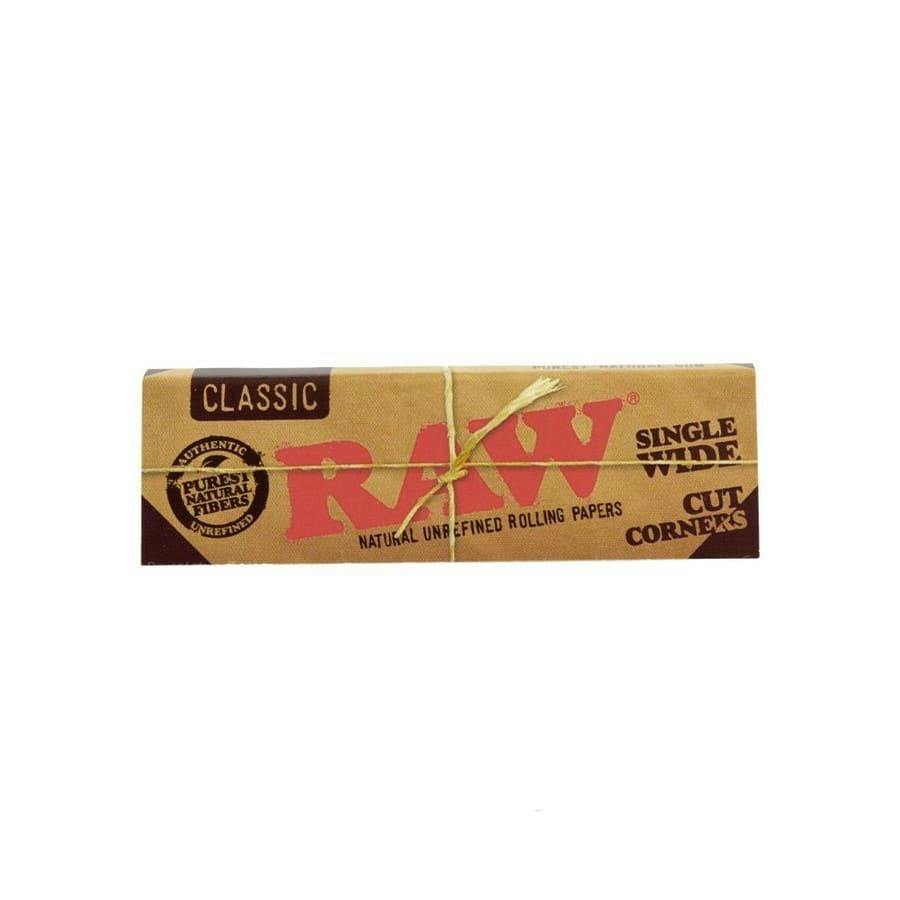 Single Wide Classic Cut Corners Rolling Papers by RAW
