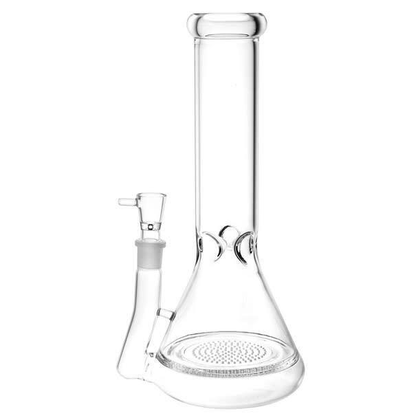 Epic Honeycomb Perc Beaker Glass Water Pipe - 12" - Clear