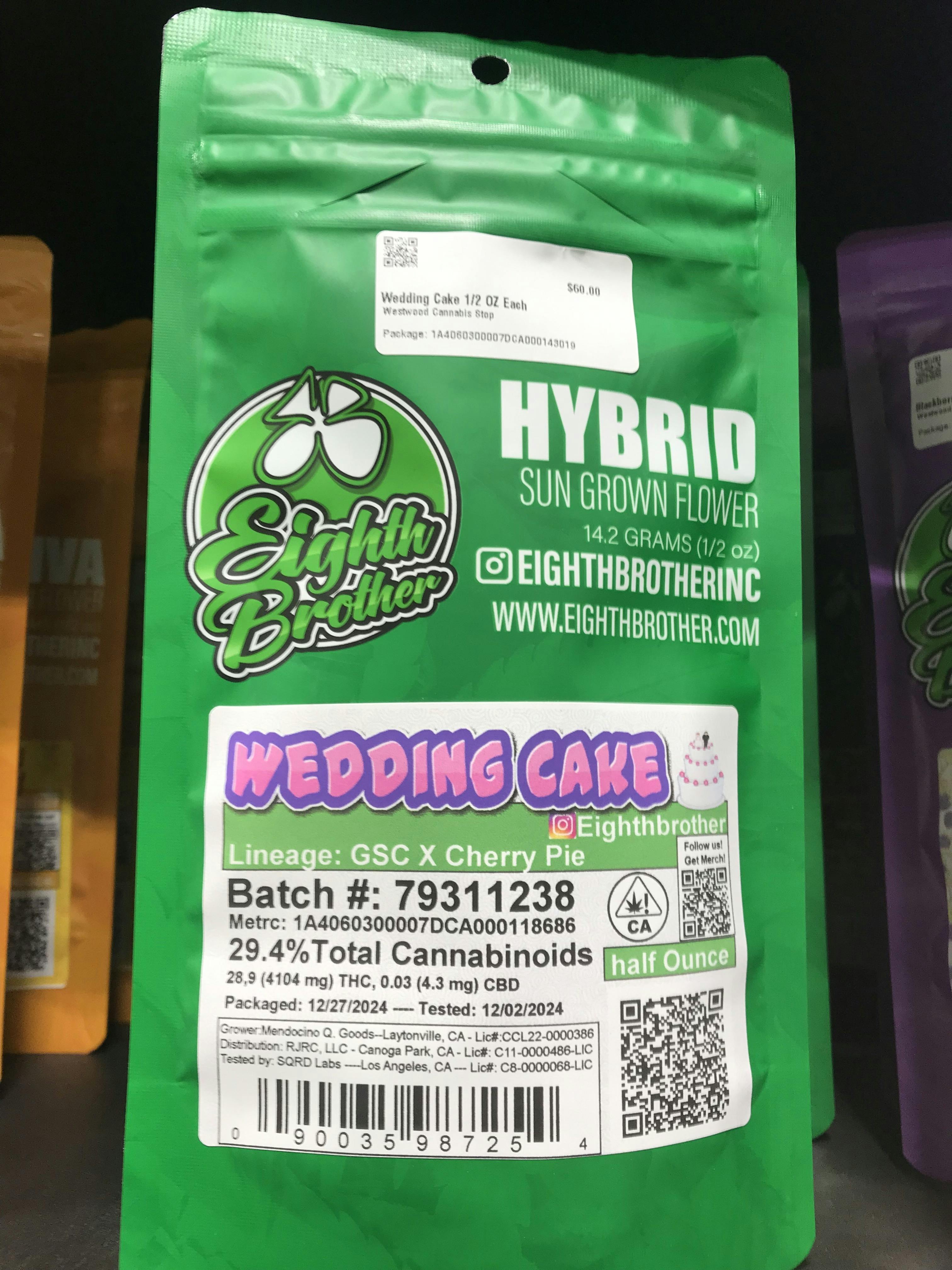 eighth brothers Wedding Cake 1/2 OZ Each