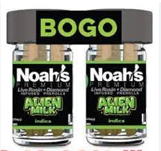 Noah's Premium BOGO - 5 Pack Diamond Infused Preroll Indica