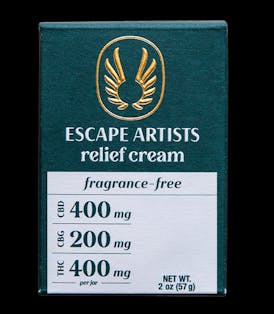 Escape Artists - 400mg CBD / 200mg CBG / 400mg THC - Fragrance Free Relief Cream