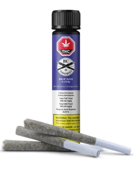 Sin N' Juice Pre Rolls - Sativa - 3x0.5g