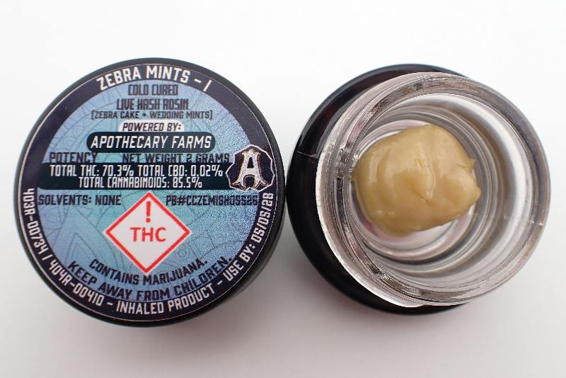 Zebra Mints Live Hash Rosin - I 2G