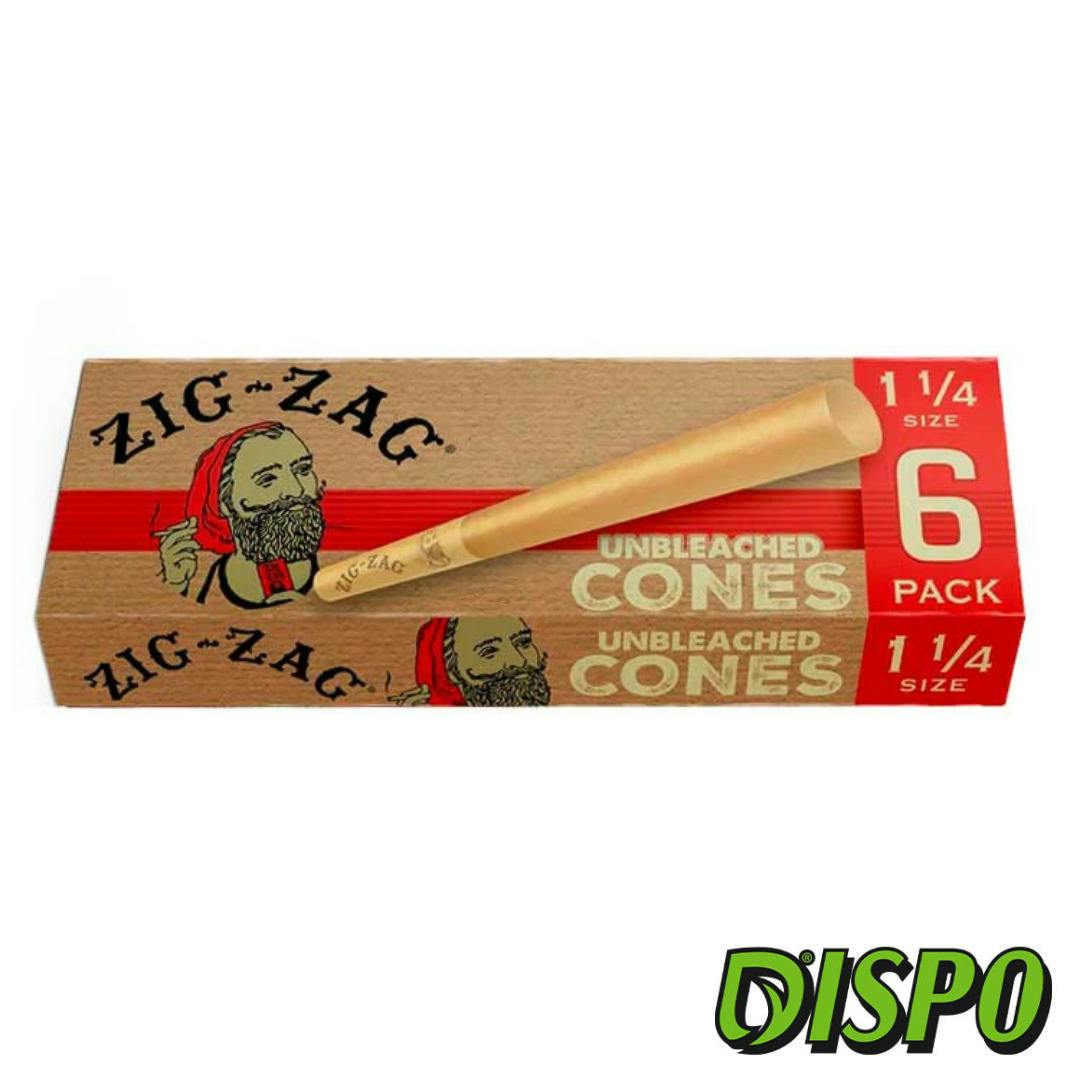 Zig Zag Unbleached Cones 1 1/4 6pk